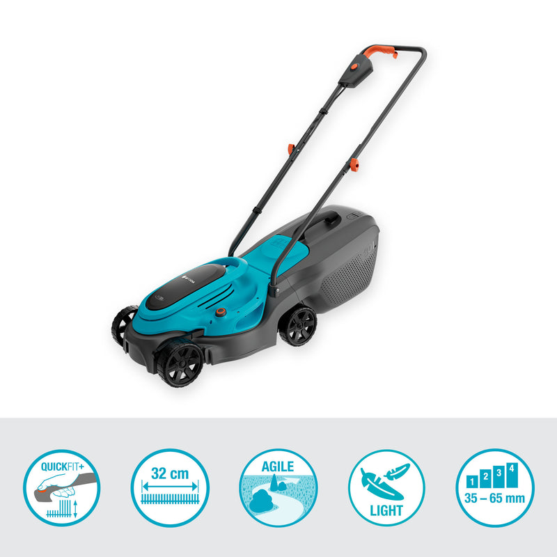Load image into Gallery viewer, Gardena grasmaaier easymax 32 18v (turquoise grijs, 1x systeemaccu p4a pba 18v 72, 1x snellader p4a al 1830 cv inbegrepen)
