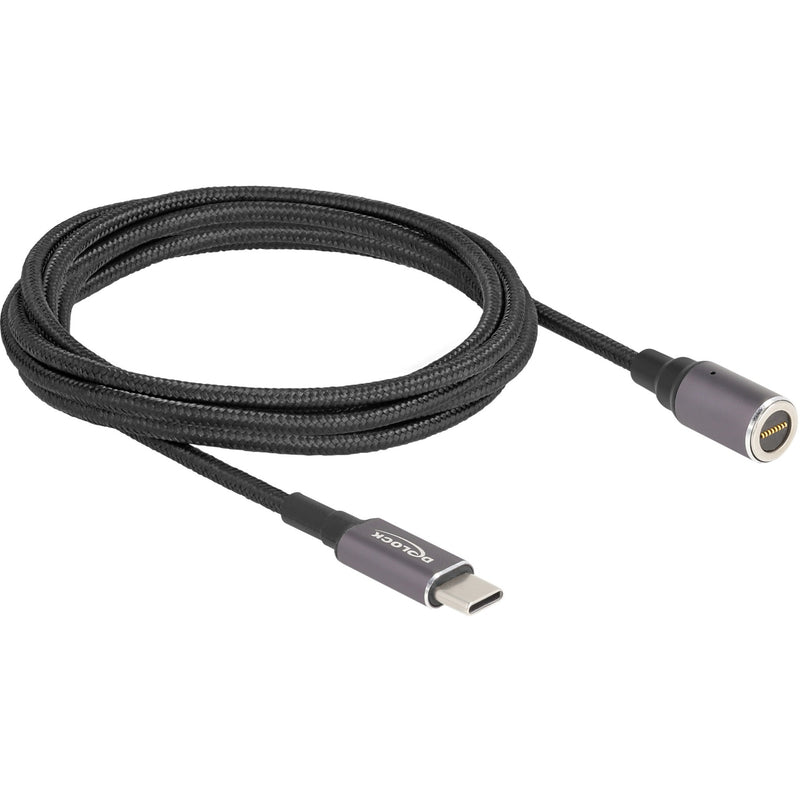 Load image into Gallery viewer, Delock laptop charging cable usb type-c male to magnetic 8 pin connector 1.8 m kabel (antraciet zwart)
