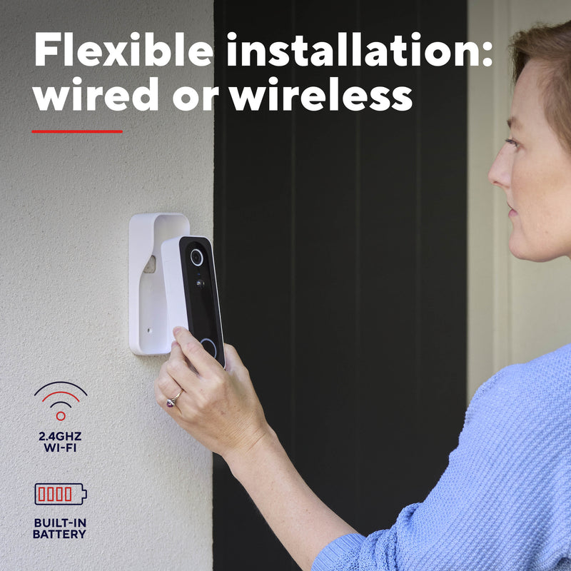 Load image into Gallery viewer, Trust doorcam-3000 slimme wifi deurbelcamera (wit zwart, 2.4 ghz wifi)
