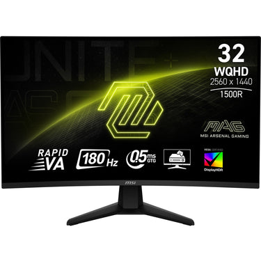 Msi mag 32cq6f 31.5 curved gaming monitor (zwart, 2x hdmi, displayport, 180 hz)
