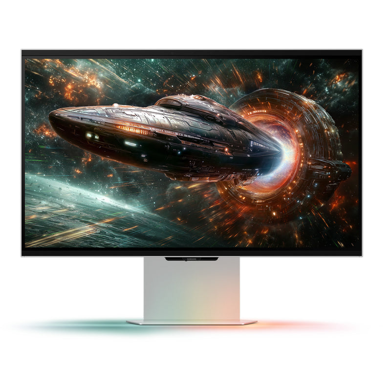Load image into Gallery viewer, Samsung odyssey 3d g90xf 27 4k uhd gaming monitor (zilver, 2x hdmi, displayport, 2x usb-a, usb-b, 165 hz)
