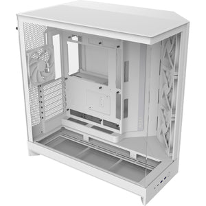 Nzxt h9 flow midi tower behuizing (wit (mat) | 2x usb-a | 1x usb-c | tempered glass)