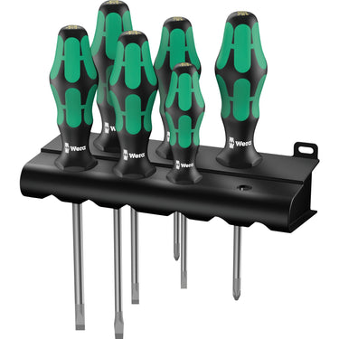 Wera 334 6 schroevendraaierset kraftform plus (zwart groen, 6-delig)