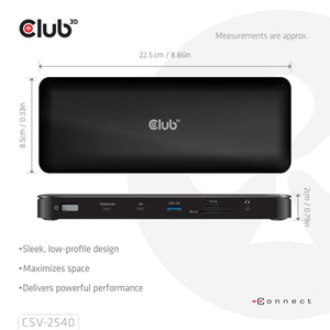 Club 3d 14-1 usb-c quad display dockingstation (zwart)