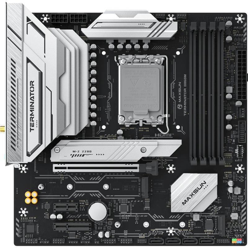 Afbeelding laden in galerijviewer, Maxsun ms-terminator b860m wifi socket 1851 moederbord (zwart, raid, 2.5 gb-lan, wlan, bt, sound, µatx)
