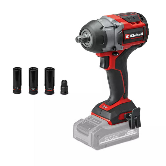 Einhell professional accu slagmoersleutel tp-cw 18 750-c li bl-solo (rood zwart, power x-change, accu en oplader niet inbegrepen)
