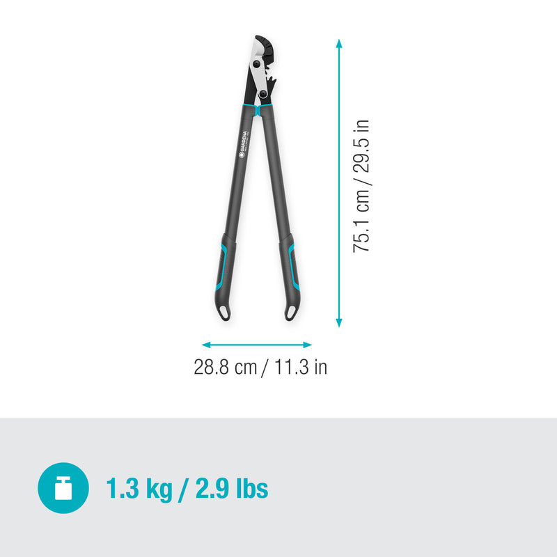 Load image into Gallery viewer, Gardena aambeeldtakkenschaar energycut pro l, met aambeeldsnede (grijs turquoise, 75cm, voor droog hout)

