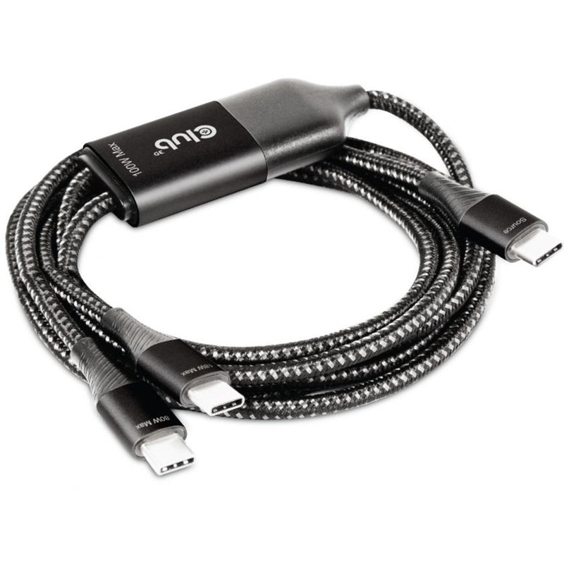 Load image into Gallery viewer, Club 3d usb-c naar 2x usb-c splitterkabel (zwart, 1,83 meter, 100 w)
