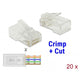 Delock rj45 crimp+cut plug cat.5e utp stekker (transparant, 20 stuks)