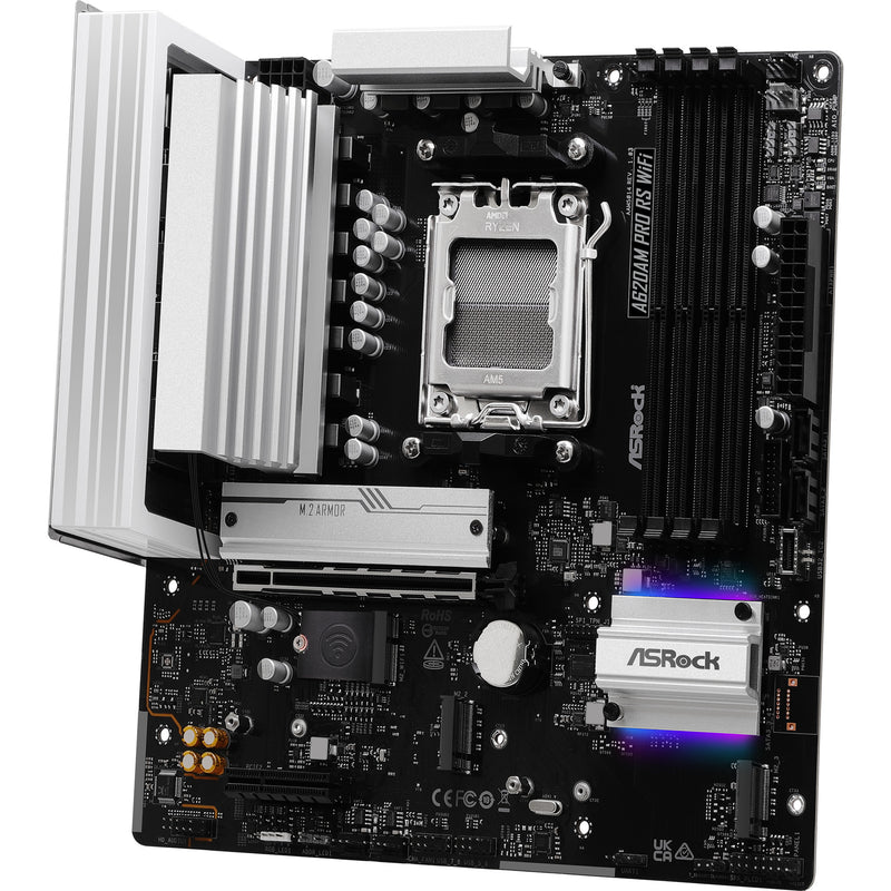 Afbeelding laden in galerijviewer, Asrock a620am pro rs wifi socket am5 moederbord (raid, 2.5 gb-lan, wlan, bt, sound, µatx)
