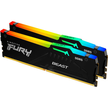 Kingston fury beast rgb 32 gb ddr5-6000 (2x 16 gb) werkgeheugen (zwart, kf560c30bbeak2-32, xmp 3.0, expo 1.1)