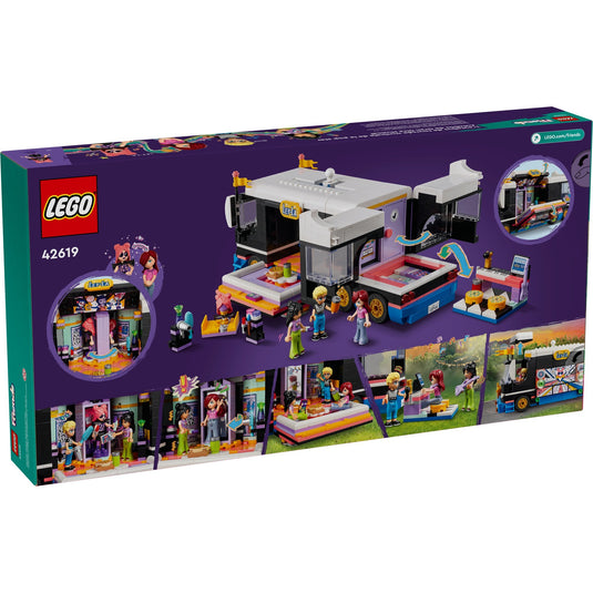 Lego friends - toerbus van popster constructiespeelgoed (42619)