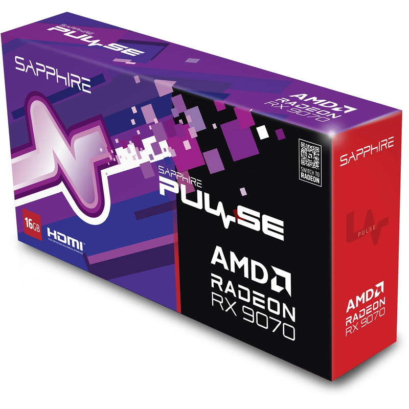 Load image into Gallery viewer, Sapphire radeon rx 9070 pulse grafische kaart (zwart, 2x displayport, 2x hdmi, rdna4)
