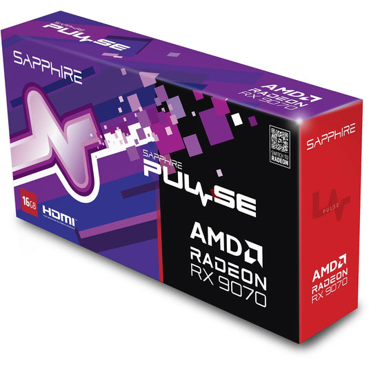 Sapphire radeon rx 9070 pulse grafische kaart (zwart, 2x displayport, 2x hdmi, rdna4)