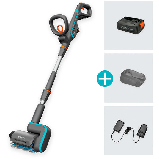 Gardena accu-multireiniger aquabrush patio 18v p4a - gebruiksklare set