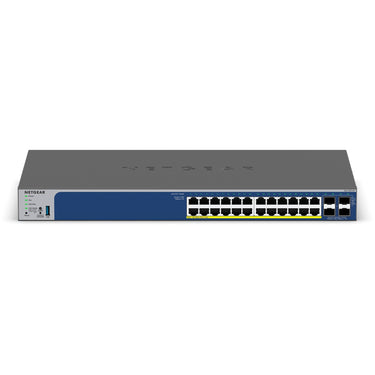 Netgear 24-poorts gigabit poe+ smart switch met 4 sfp+ poorten (grijs, 10g,smart managed)