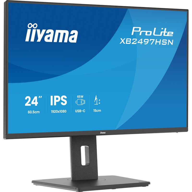 Load image into Gallery viewer, Iiyama prolite xb2497hsn-b1 23.8 monitor (zwart (mat), 100 hz, hdmi, displayport, usb-c, audio, lan)
