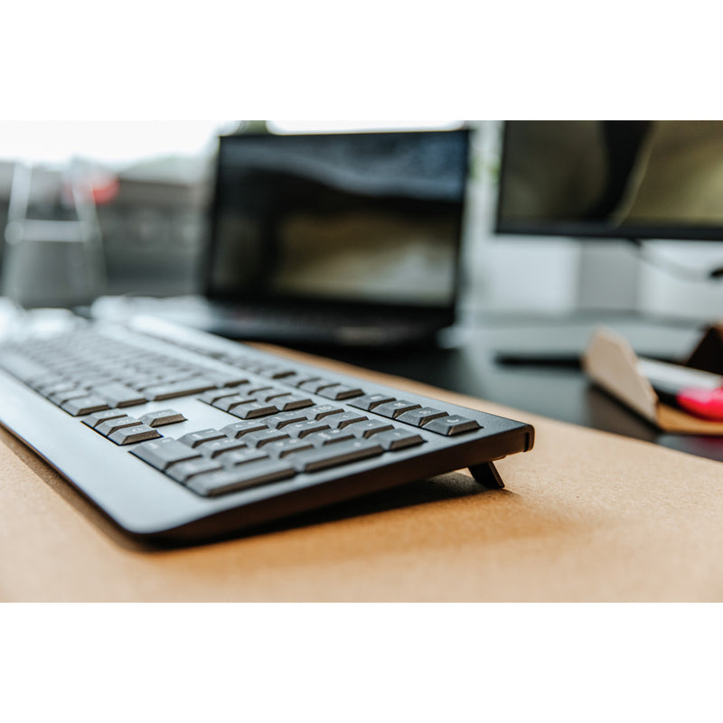 Load image into Gallery viewer, Cherry kw 3000 toetsenbord (zwart, eu lay-out (qwerty), rubberdome, 100%, 2,4ghz)
