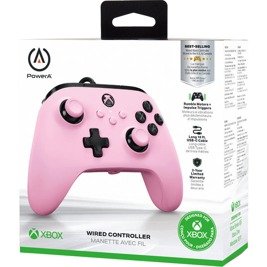 Powera bedrade controller voor xbox series x|s (roze, xbox series x|s, xbox one, pc)
