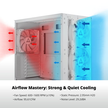 Montech hp140 argb pwm 3 in 1 pack case fans (wit, 3 stuks, 140 x 140 x 25 mm)