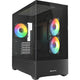 Sharkoon mk6 rgb mini tower behuizing (zwart | 2x usb-a | 1x usb-c | rgb | tempered glass)