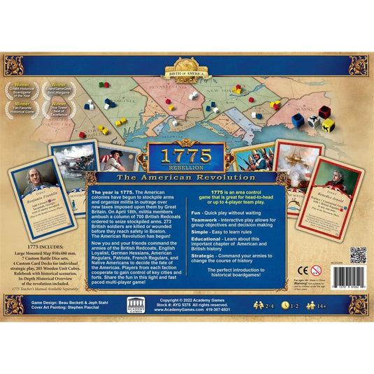 European player network 1775 rebellion: the american revolution bordspel (engels, 2 - 4 spelers, 60 - 240 minuten, vanaf 14 jaar)