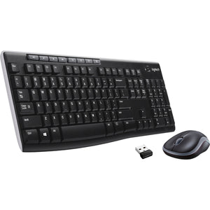 Logitech mk270 draadloze desktopset (zwart, eu lay-out (qwerty), rubberdome)