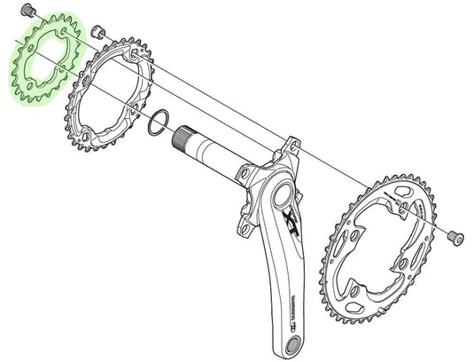 Shimano kettingblad XT 10V 4- arm FCM-780 Y1MM24000 24T