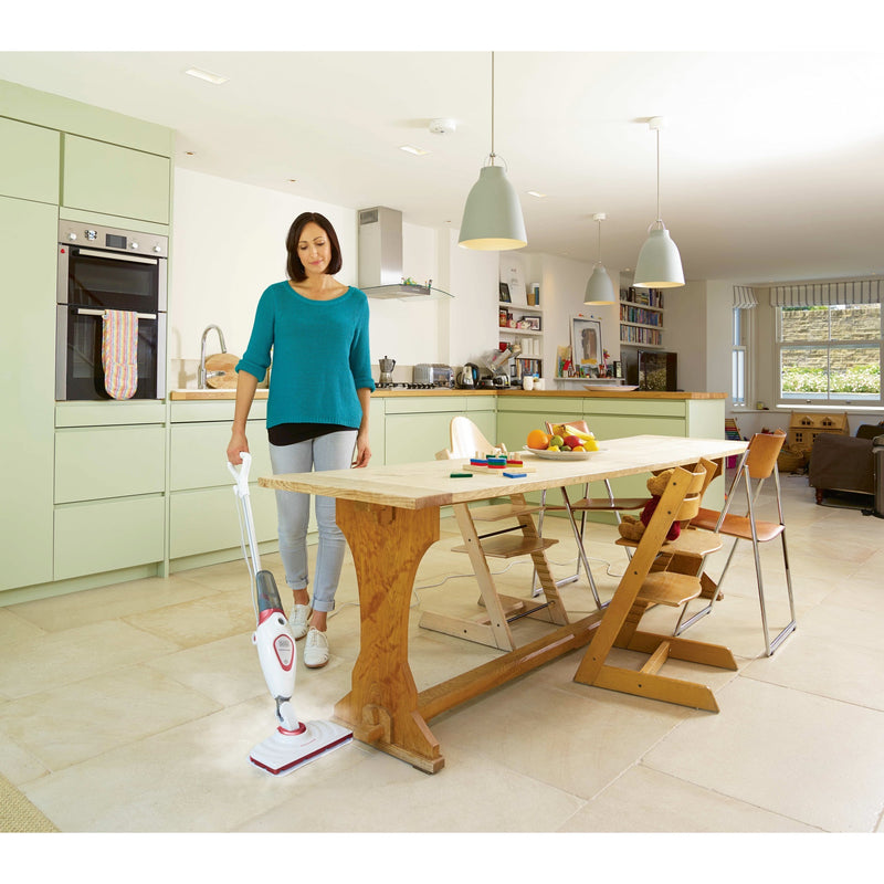 Load image into Gallery viewer, Black+decker bds1616r 1600w steam-mop met 2 stoomdoeken stoomreiniger (wit rood)
