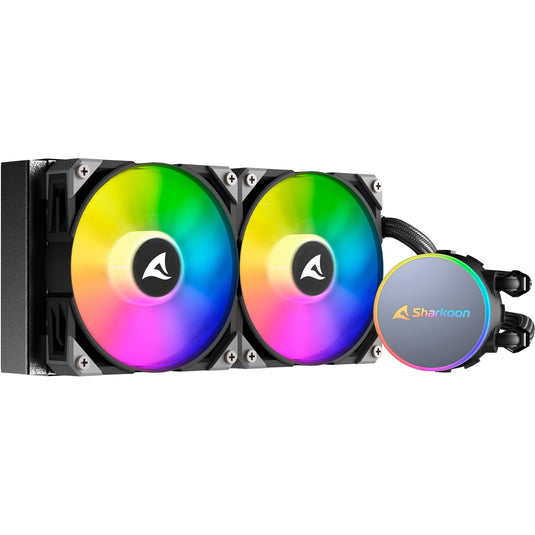 Sharkoon s70 rgb waterkoeling (zwart, 4-pins pwm fan-connector)