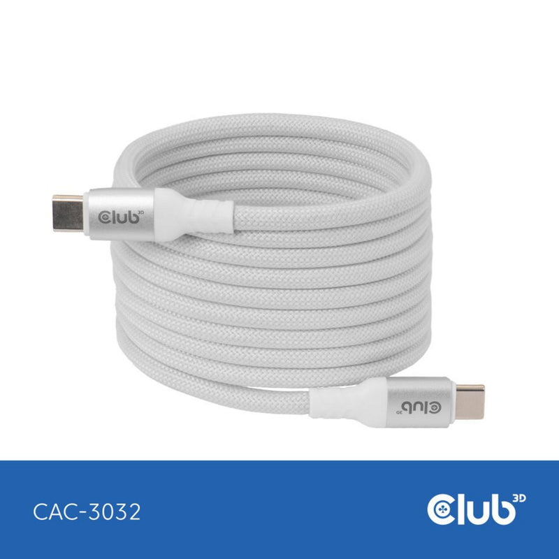 Load image into Gallery viewer, Club 3d magnetische usb‑c kabel (wit, 2 meter)
