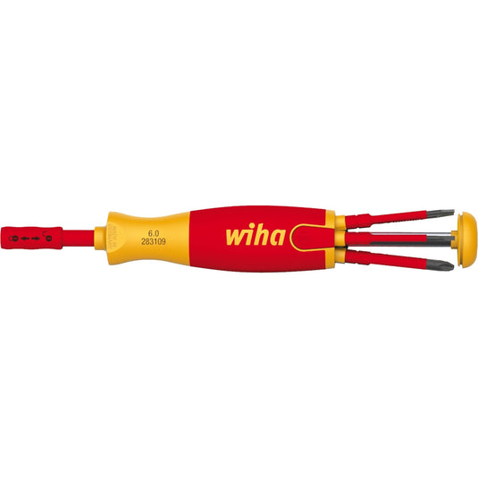 Wiha schroevendraaier met bitmagazijn liftup electric (rood geel)