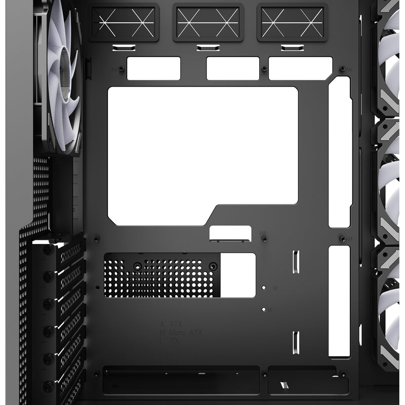 Load image into Gallery viewer, Sharkoon steel shark midi tower behuizing (zwart | 2x usb-a | 1x usb-c | rgb | tempered glass)
