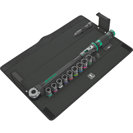 Wera click-torque c 3 set 2, 1 2 draaimomentsleutel (zwart groen, 11-delig, met omkeerbare ratel)