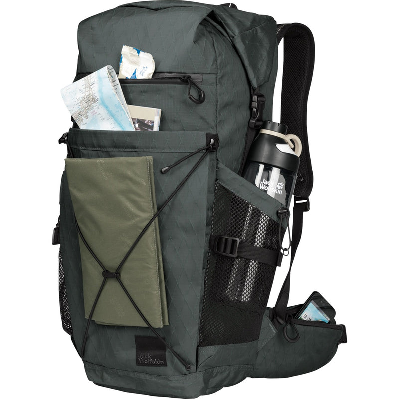 Load image into Gallery viewer, Jack wolfskin wandermood rolltop 30 rugzak (donkergroen, 30.0 liter)
