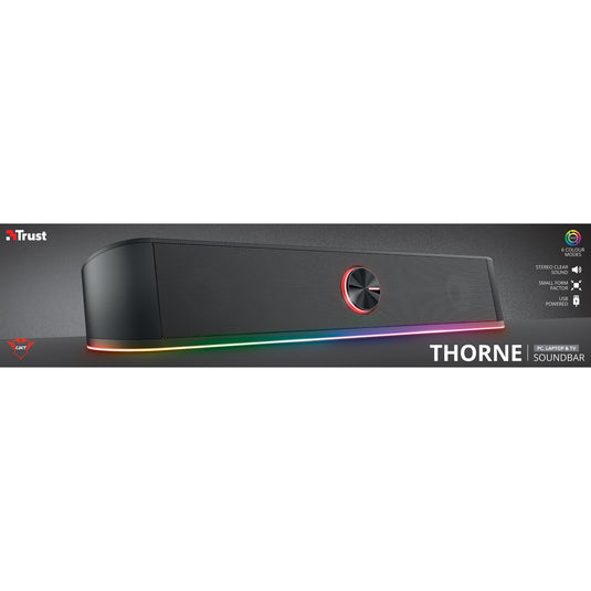 Trust gxt 619 thorne rgb illuminated soundbar (zwart, rgb led)