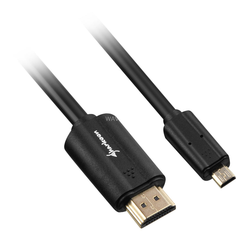 Load image into Gallery viewer, Sharkoon hdmi > micro-hdmi 2.0 kabel (zwart, 1 meter, 4k)
