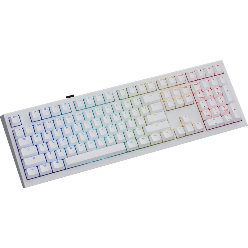 Load image into Gallery viewer, Ducky one x wireless rgb mechanisch toetsenbord (wit, us lay-out (qwerty), inductive, 100%, hot-swappable, pbt, 2.4 ghz | bluetooth | usb-c)
