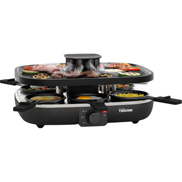 Tristar ra-2760 raclette clean air gourmetstel (zwart, geïntegreerde luchtfilter)