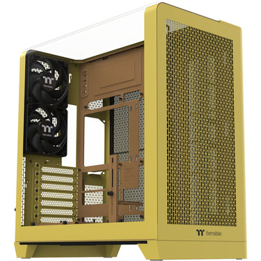 Thermaltake view 390 air butter caramel midi tower behuizing (geel | 2x usb-a | 1x usb-c | tempered glass)