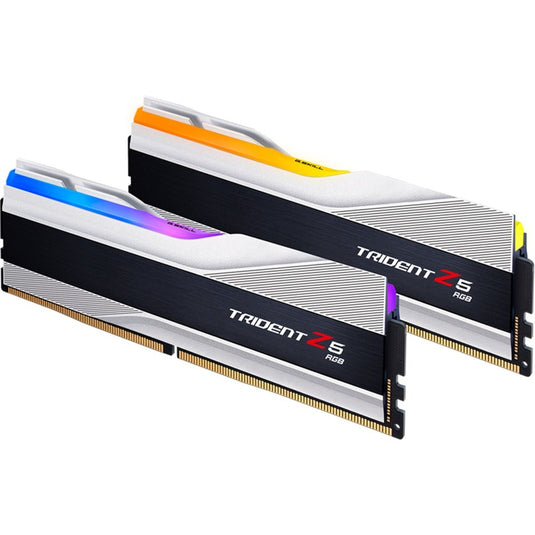 G.skill 32 gb ddr5-6000 (2x 16 gb) kit werkgeheugen (zilver, f5-6000j3636f16gx2-tz5rs, trident z5 rgb, xmp)