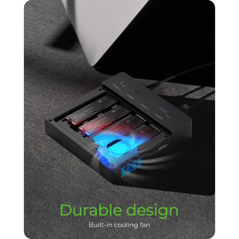 Load image into Gallery viewer, Icy box ib-4013mcl-c4 4-bays usb4® duplicator (1:3 klonen) dockingstation (zwart)
