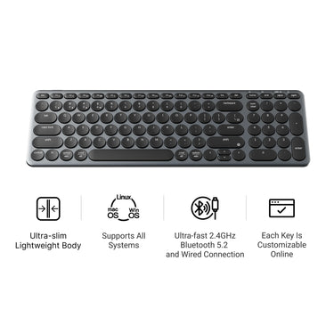 Keychron b4 pro-k8 toetsenbord (wit, us lay-out (qwerty), scissor switches, 96%, abs keycaps, 2.4 ghz | bluetooth | usb)