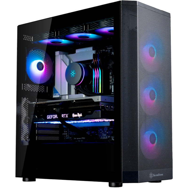 Load image into Gallery viewer, Silverstone fara 514x midi tower behuizing (zwart | 2x usb-a | 1x usb-c | rgb | tempered glass)
