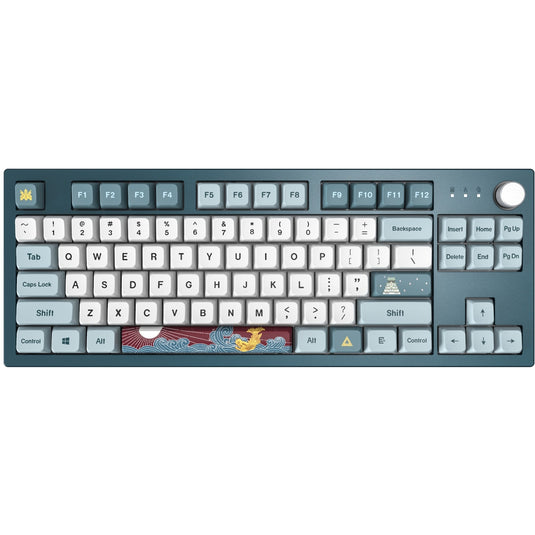 Montech mkey freedom tkl rgb mechanisch toetsenbord (donkerblauw, us lay-out (qwerty), gateron g pro brown, 80% (tkl) , hot-swappable, rgb, pbt)