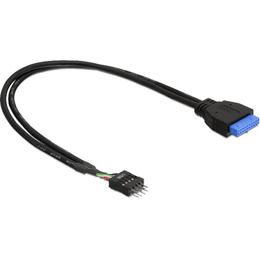 Delock usb 3.0 > usb 2.0 header adapter (zwart, 0,3 meter)