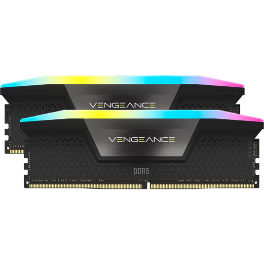 Corsair vengeance rgb 32 gb ddr5-6000 (2x 16 gb) werkgeheugen (zwart, cmh32gx5m2d6000z38, xmp, expo)