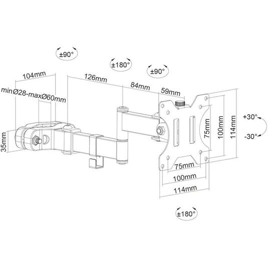 Neomounts fl40-450bl11 tv-paalsteun bevestiging (zwart)