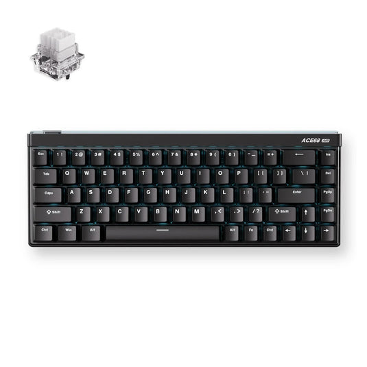 Mchose ace 68 air hall effect magnetic switch gaming keyboard (zwart, us lay-out (qwerty), mount tai gt he, 65%, rgb, hot swap, pbt keycaps, usb-c, hall effect sensor)