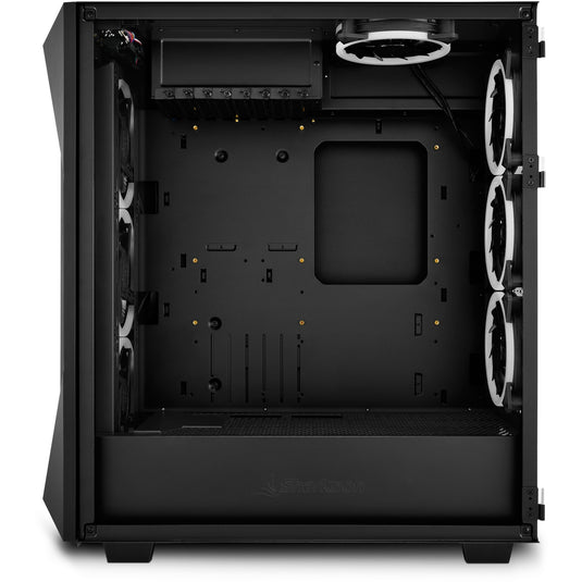 Sharkoon rev300 midi tower behuizing (zwart | 4x usb-a | 1x usb-c | rgb | tempered glass)